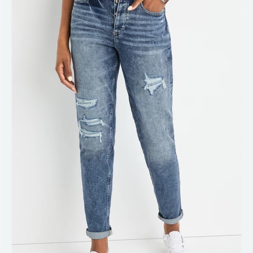 Maurice’s Edgely Boyfriend High Rise Distressed Women Jeans